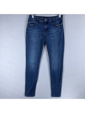 Vigoss Studio Jeans Skinny Mid-Rise Womens Size 29 Blue Dark Wash Stretch Denim